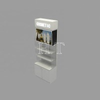 back wall cosmetic shop display counter table design for sale