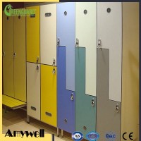 Amywell hot promotion compact laminate wooden grain Storage cabinet HPL lockers