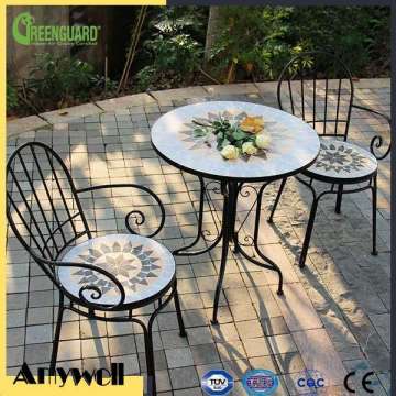 Amywell iron craft outdoor bistro set mosaic table