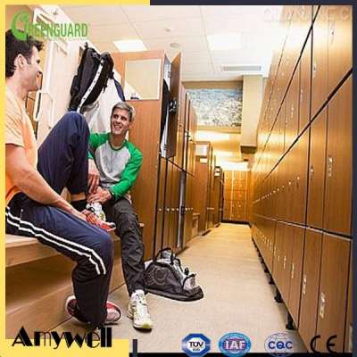 Amywell new design laminate tropical walnut dampproof Customized fitness center personnel lockers